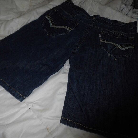 VINTAGE Y2K BAGGY HIP HOP EMBROIDERED DENIM SHORTS IN MENS SZ 40 - Picture 10 of 14